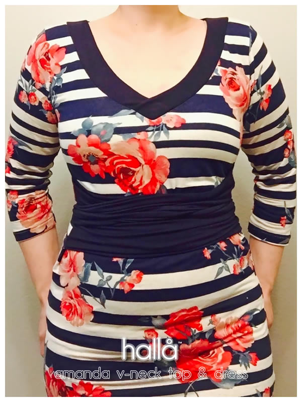 amanda v-neck top & dress for women