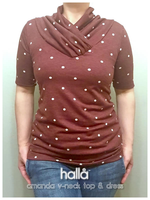 amanda v-neck top & dress for women