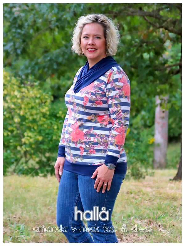 amanda v-neck top & dress for women