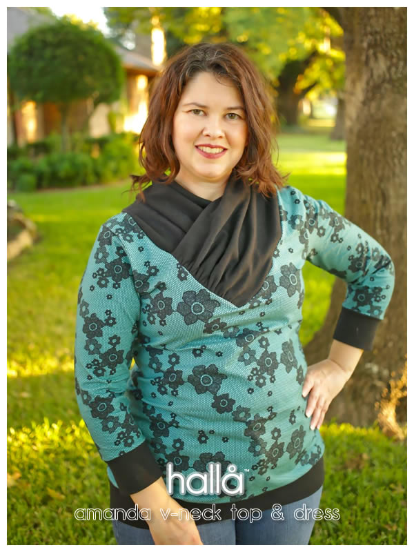 amanda v-neck top & dress for women