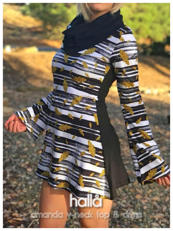 amanda v-neck top & dress for women