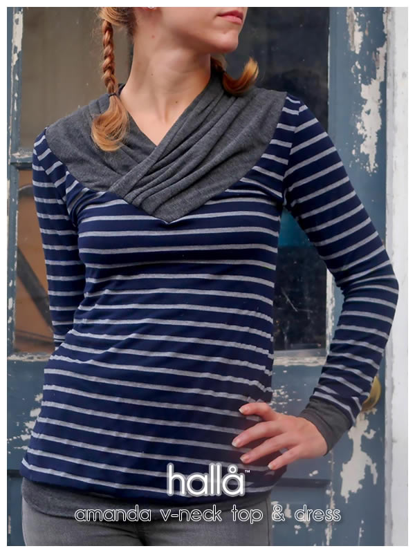 amanda v-neck top & dress for women