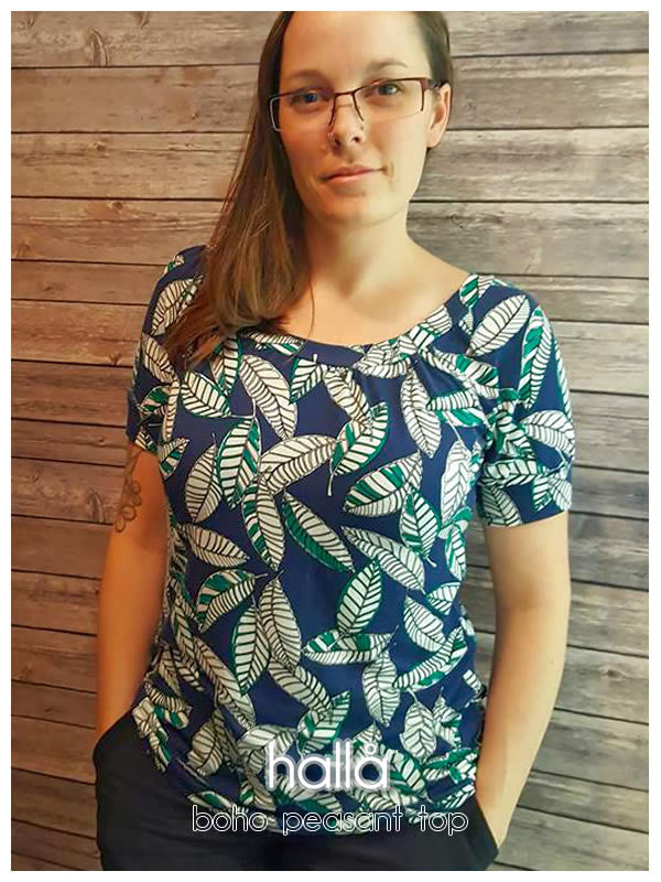 boho peasant top for women